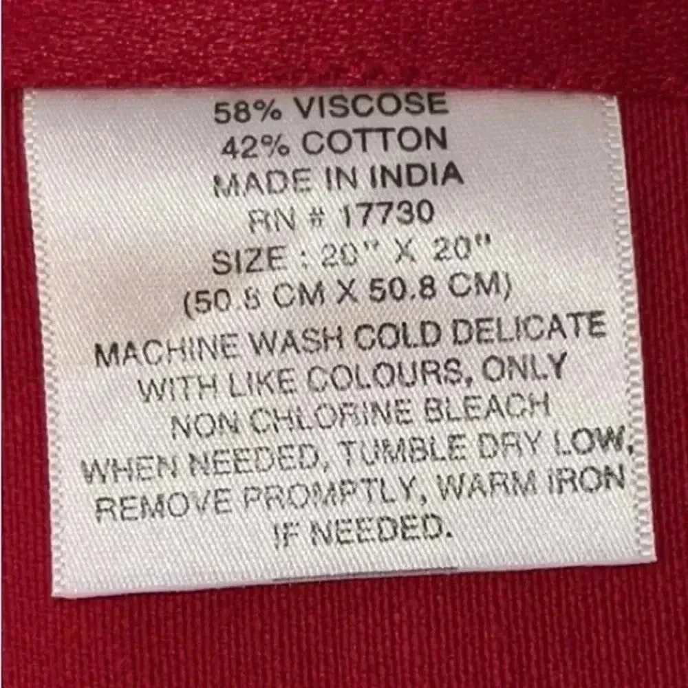 Lipstick Red Cloth Napkins Set of 4 Cotton Blend Every Day Use Holidays